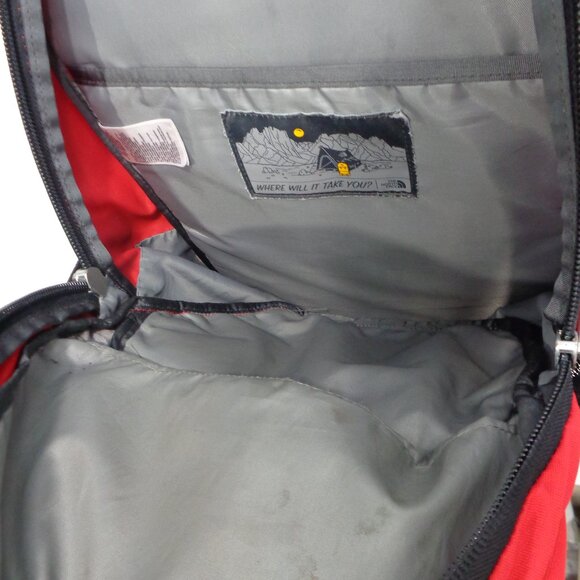 The North Face Pivoter Backpack Red Black FlexVent Laptop School Book Bag - Picture 6 of 7